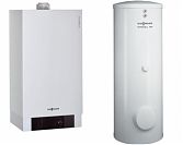 Пакет: Настенный газовый котел Vitodens 200-W B2HA (АРТ. B2HAP77) 49 кВт + бойлер Vitocell 100-W CVA 200л белый