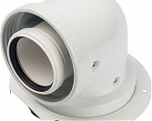 Элемент дымохода конденсац. адаптер 90° STOUT (АРТ. SCA-8610-240090) DN60/100 м/п PP-AL с фланцем
